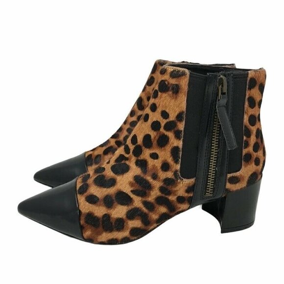 Nine West Wasabi 5 Booties Brown Leopard Print 5.5 - Picture 4 of 10